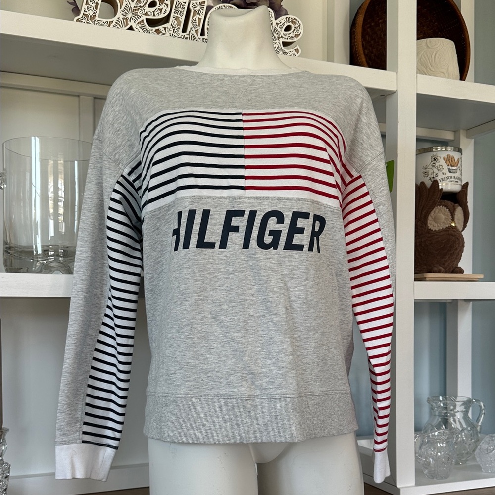Bundle 5 items @ 10$, pay only 30$ -  Gray Sweatshirt with Red and Black Stripes